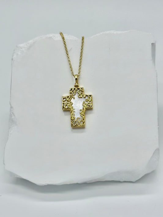 Cross M Necklace