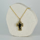 Black Onix Golden Cross Necklace