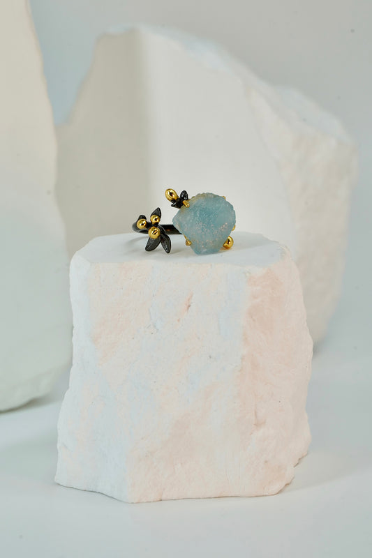 Aquamarine Ring Black Touch