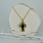 Black Onix Golden Cross Necklace