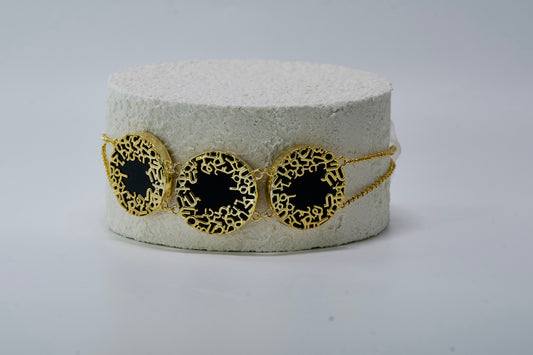 Black Onyx Gold Bracelet