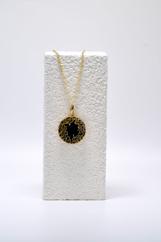 Black Onyx Gold Necklace