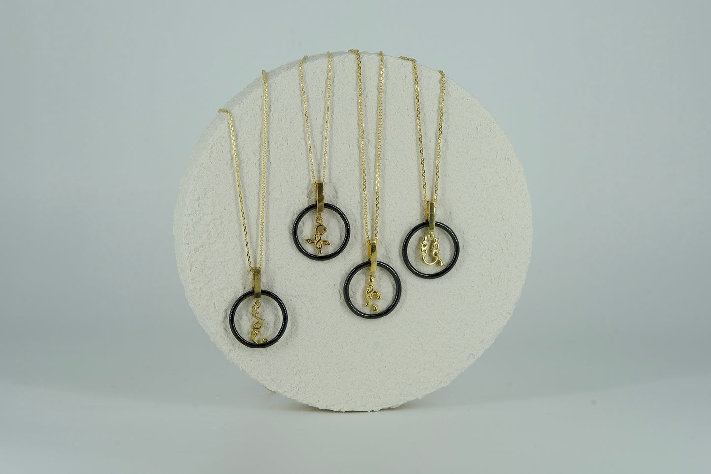 Ceramic Black Gold Plated Pendant
