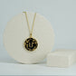 Leaf Onyx Initial Pendant