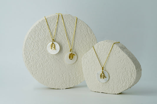 Mother of Pearl Initial Necklace