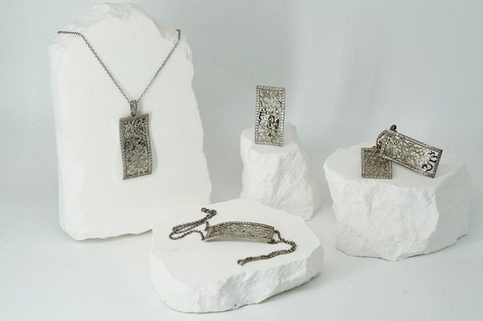 Silver Alphabet  Vertical Set