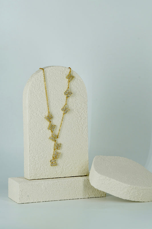 Silver Gold-plated Butterfly Necklace