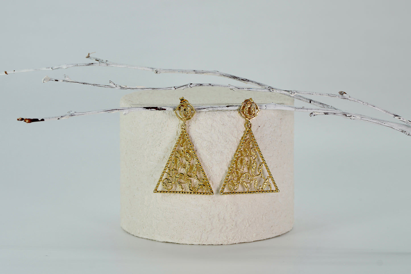 Triangle Alphabet Earrings