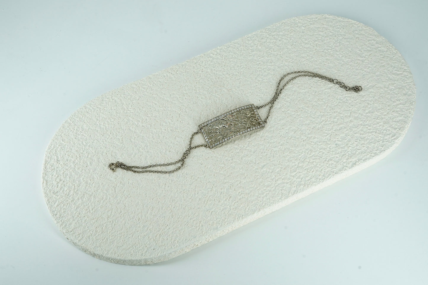 Vertical Alphabet Silver Bracelet