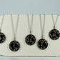 Black Onyx Silver Initial Necklace