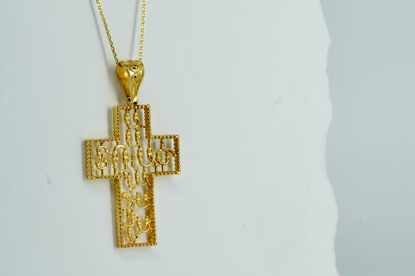 Silver Gold Plated Cross Necklace