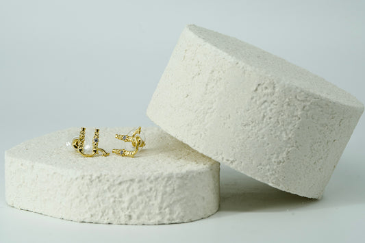 Silver Gold Plated Initial Earrings