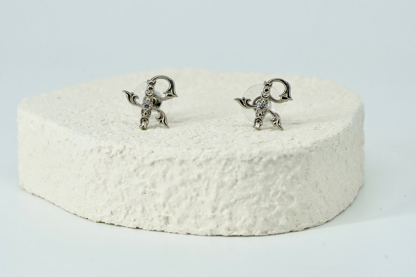 Silver Initial Earring