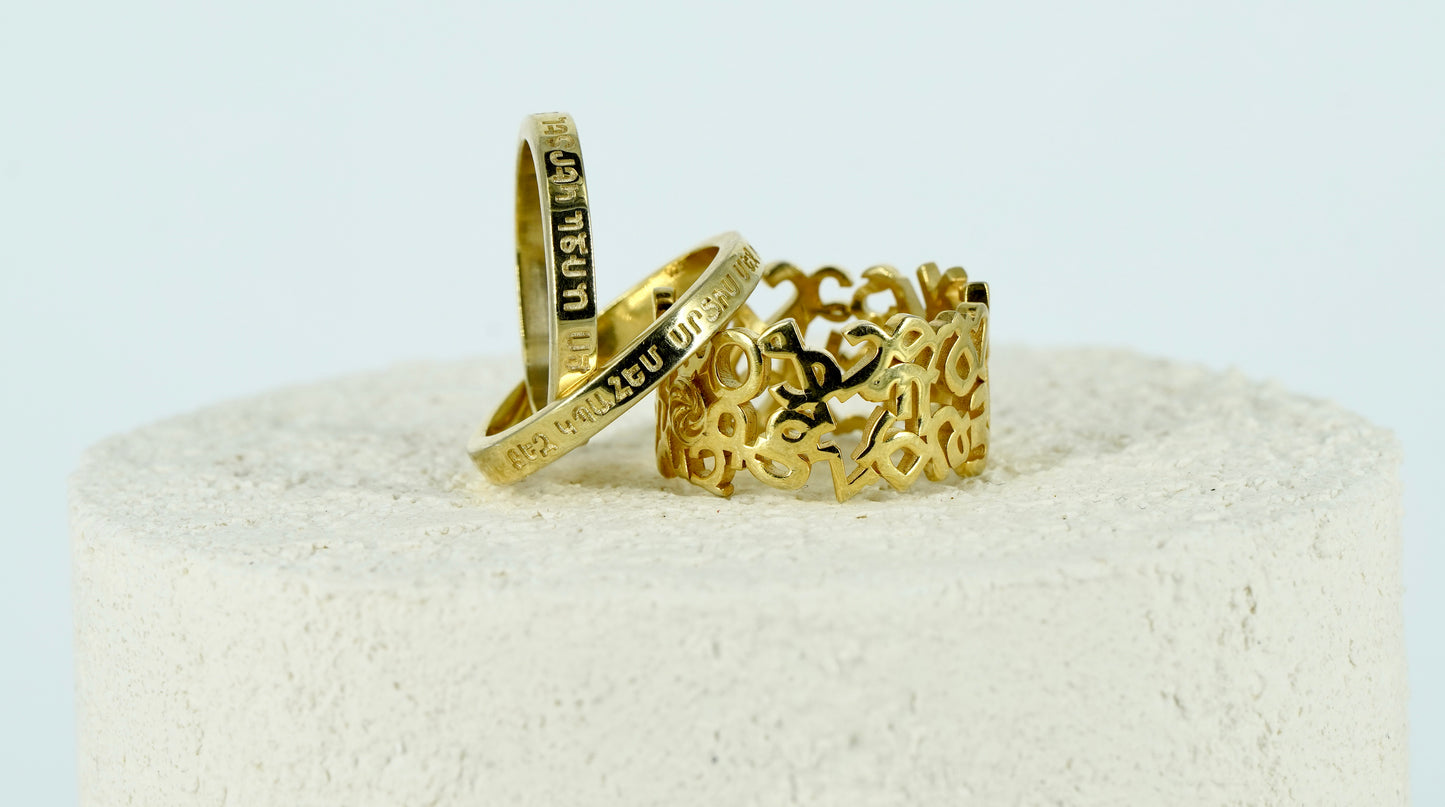 Unique 3 Layer Ring Golden
